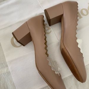 Almost new Chloe LAUREN PUMPS - SHEEPSKIN, PINK TEA, 38.5